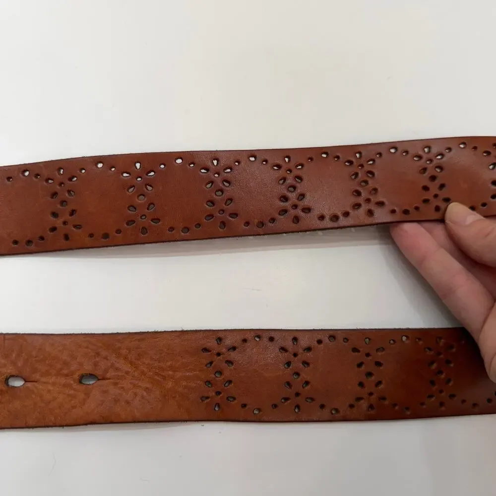 Vintage Y2K 2000s Aeropostale Brown Leather Belt Medium